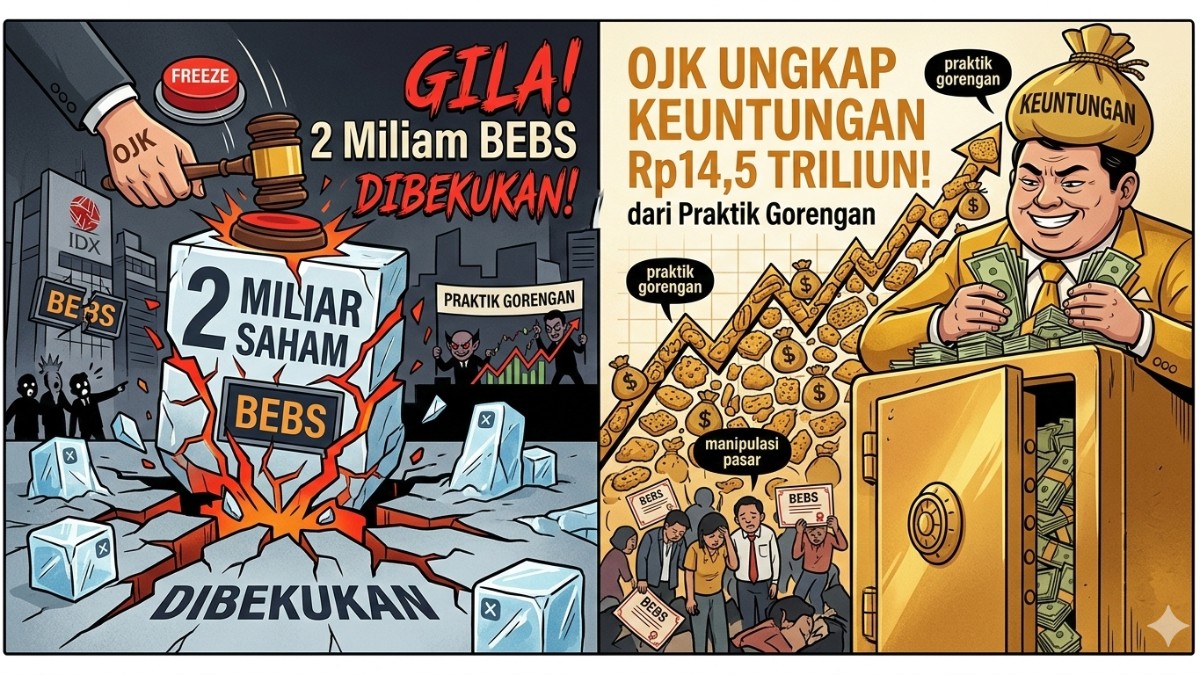  Gila! 2 Miliar Saham BEBS Dibekukan, OJK Ungkap Keuntungan Rp14,5 Triliun dari Praktik Gorengan