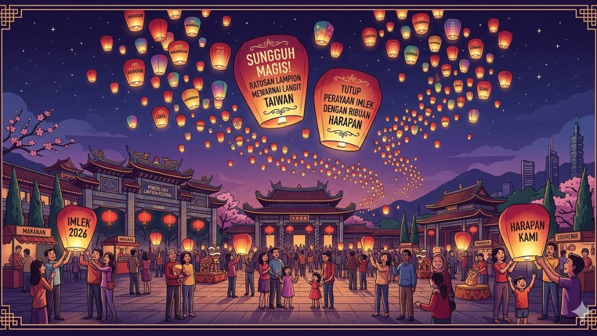 Sungguh Magis! Ratusan Lampion Mewarnai Langit Taiwan, Tutup Perayaan Imlek dengan Ribuan Harapan