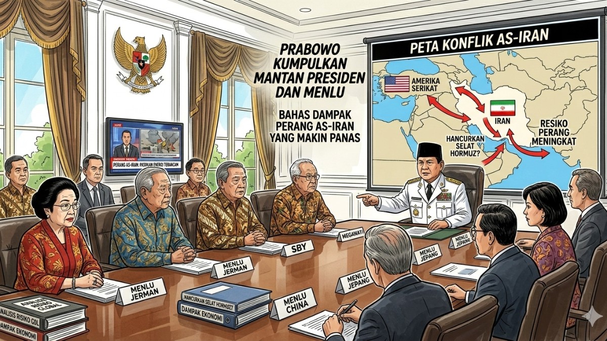 Prabowo Kumpulkan Mantan Presiden dan Menlu, Bahas Dampak Perang AS-Iran yang Makin Panas
