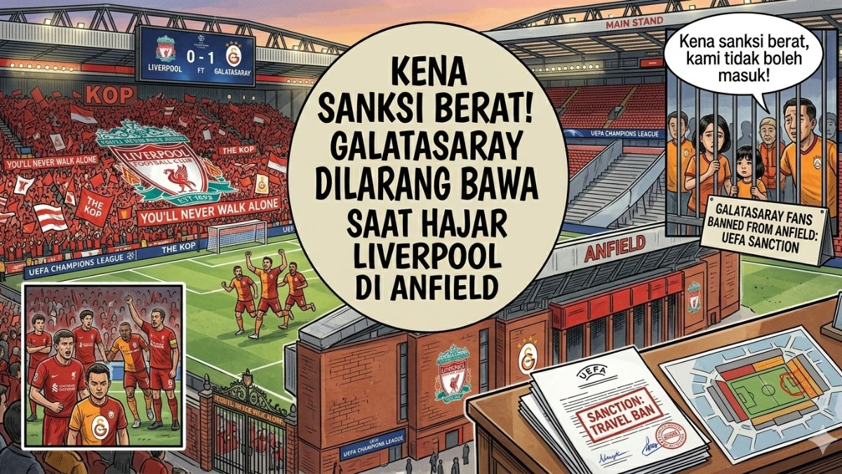 Kena Sanksi Berat! Galatasaray Dilarang Bawa Suporter saat Hajar Liverpool di Anfield