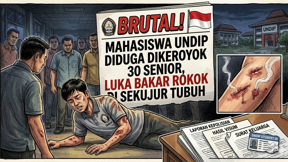 Brutal! Mahasiswa Undip Diduga Dikeroyok 30 Senior, Luka Bakar Rokok di Sekujur Tubuh