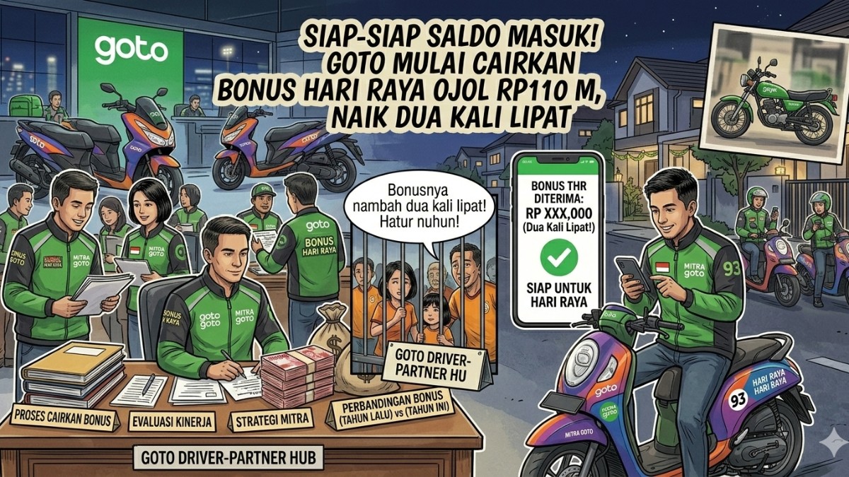 Siap-siap Saldo Masuk! GoTo Mulai Cairkan Bonus Hari Raya Ojol Rp110 M, Naik Dua Kali Lipat