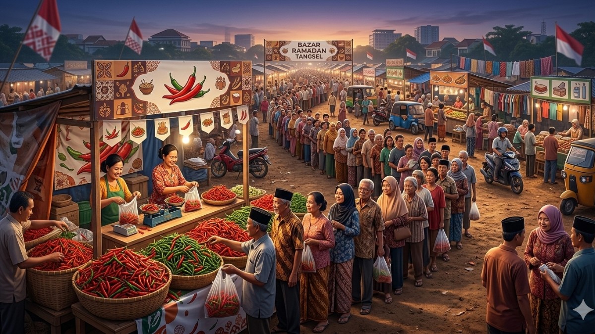 Warga Rela Antre Sejak Pagi! Bazar Ramadan Tangsel Jual Cabai Cuma Rp5 Ribu