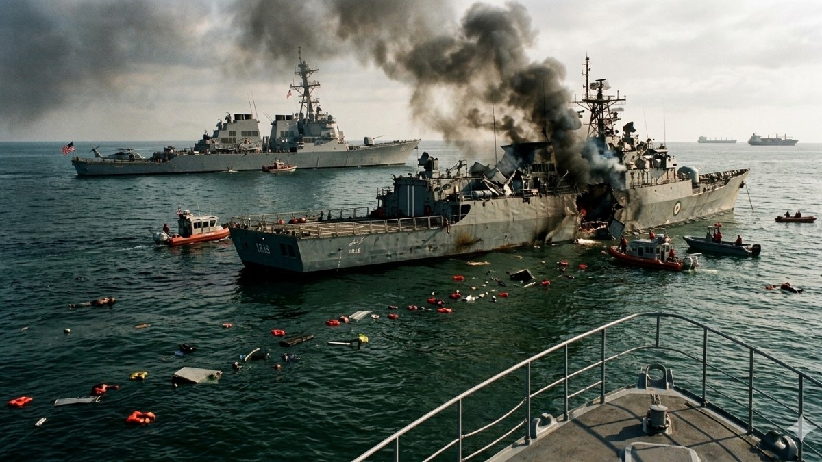 Kronologi Baru! Kapal Iran Ditembak AS Usai Latihan di India, 87 Kru Tewas