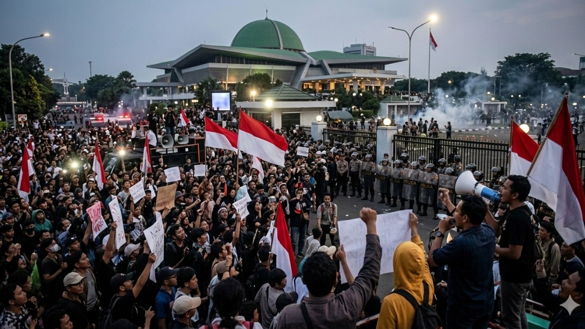 Bergema di DPR, Massa Desak Indonesia Keluar dari Board of Peace