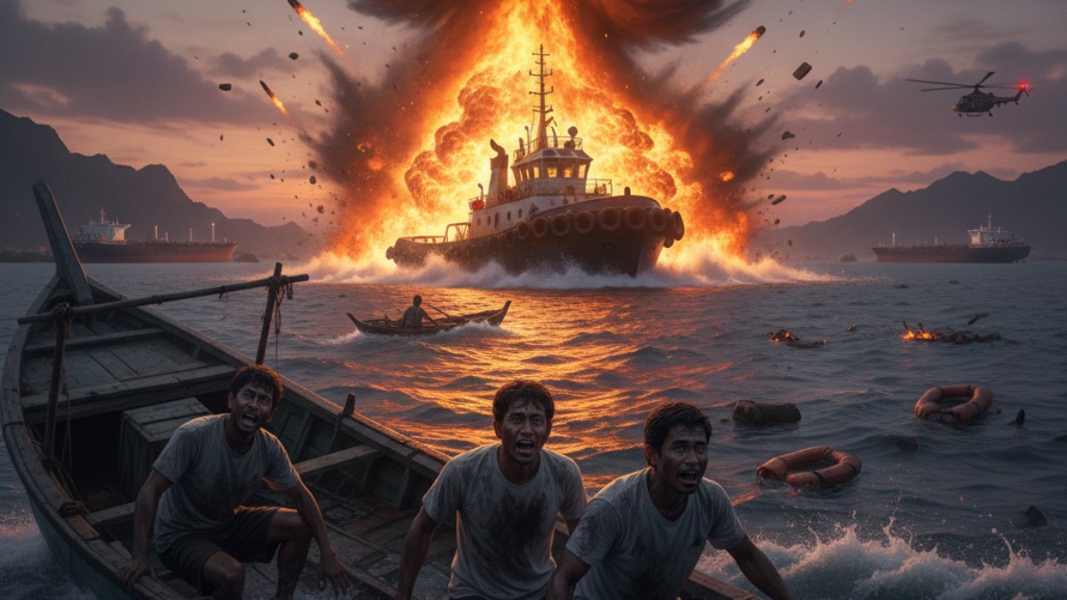 Kapal Tugboat Meledak di Selat Hormuz! 4 WNI Jadi Korban, 3 Masih Hilang