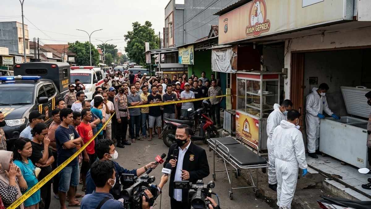 Geger! Jasad Pria Ditemukan Tersembunyi dalam Freezer Kios Ayam Geprek di Bekasi