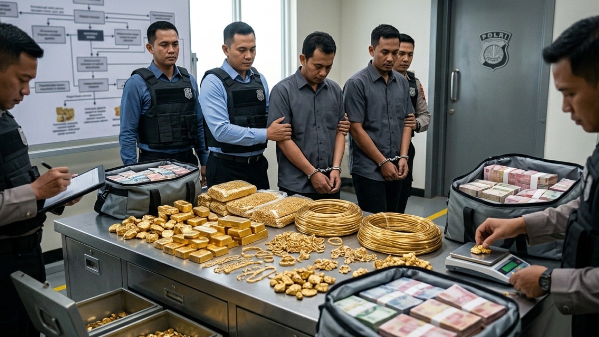 Gila! Transaksi Emas Ilegal Tembus Rp25,9 Triliun, Polisi Ungkap 3 Tersangka dan Sita Ratusan Miliar